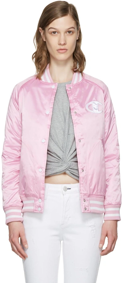 Champion Pink Logo Bomber Jacket