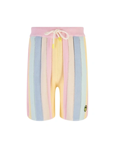 Barrow Vertical-stripe Knitted Cotton Shorts In Multicolor