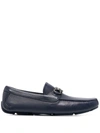Ferragamo Man Loafers Midnight Blue Size 6.5 Soft Leather In Blue