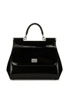 Dolce & Gabbana Women Sicily Medium Leather Handbag In Black