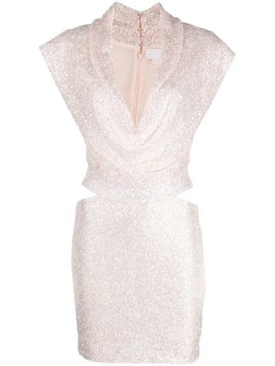 Genny Gathered-detail Sequin-embellished Dress In Pink