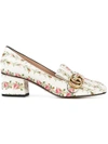 Gucci Gg Marmont Kiltie Fringe Loafer Pump In Ivory-multi
