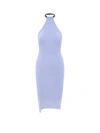Courrèges Form-fitting Halter Neck Midi Dress In Blue