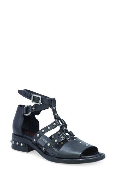 As98 Gail Studded Cage Sandal In Black