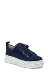 J/slides Nyc Jslides Noca Platform Lace-up Sneaker In Navy Suede
