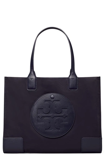 Tory Burch Ella Mini Recycled Nylon Tote Bag In Tory Navy