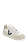Veja V-10 Suede-trim Sneaker In White Nautico