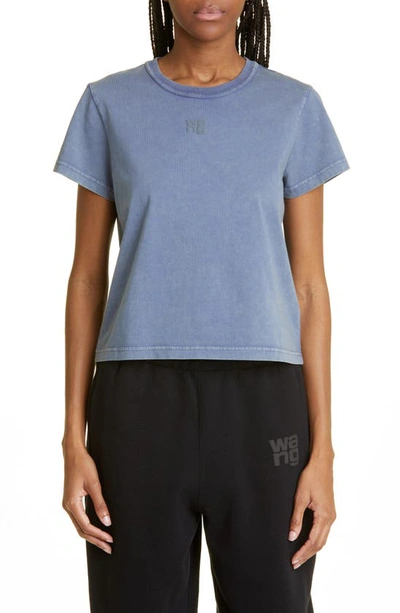 Alexander Wang T Essential Cotton Logo Tee In Motor Grey