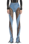 Mugler Bootcut Panelled Jeans In Blue