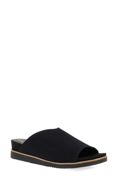 Eileen Fisher Kori Stretch Knit Slide Sandals In Black