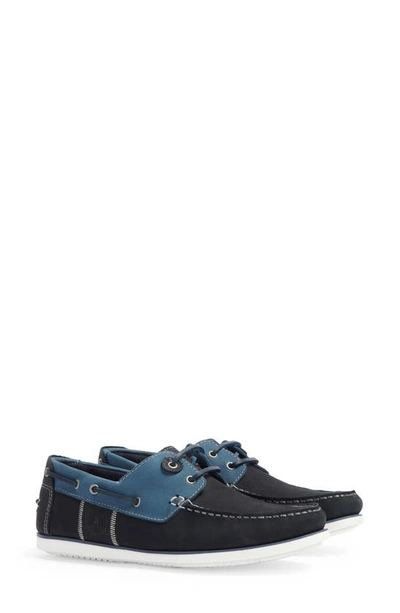 Barbour Wake Boat Shoe In Washed Blue