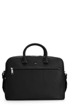 Hugo Boss Faux-leather Document Case With Logo And Signature Stripe In Black