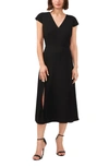 HALOGEN V-NECK CUTOUT MIDI DRESS