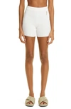 Jacquemus Ribbed Bike Shorts In White