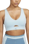 Nike Dri-fit Indy Padded Strappy Cutout Medium Support Sports Bra In Blue