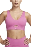 NIKE DRI-FIT INDY PADDED STRAPPY CUTOUT MEDIUM SUPPORT SPORTS BRA