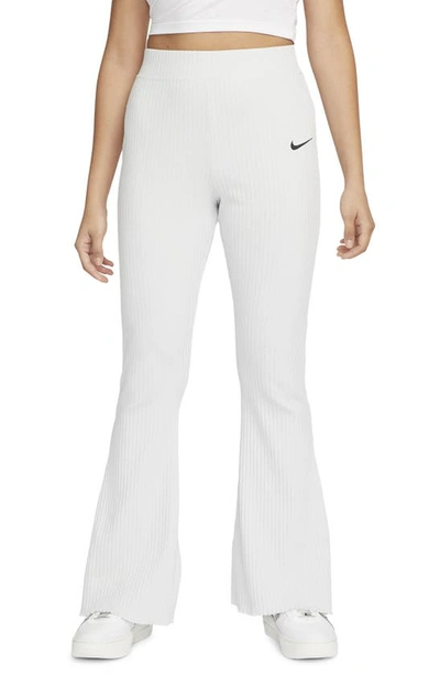Nike Women's  Sportswear High-waisted Ribbed Jersey Flared Pants In Neutral