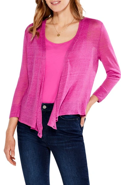 Nic + Zoe 4-way Convertible Linen Blend Cardigan In Orchid Petal