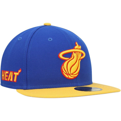 New Era Blue Miami Heat Side Patch 59fifty Fitted Hat