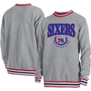 New Era Unisex  Gray Philadelphia 76ers Vintage Throwback Crew Sweatshirt In Gray