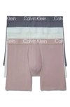 Calvin Klein Ultra-soft Modern 3-pack Stretch Modal Boxer Briefs In Grey/ Rose