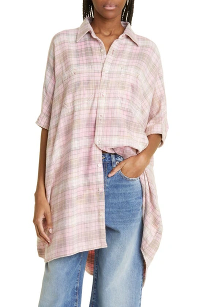 pink plaid shirt dress The Shipley Pink Plaid Ruffle Shirt Dress by Mud Pie | Cotton Poplin Puff  Sleeve Dress  Women's Clothing Boutique