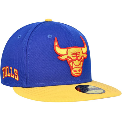 New Era Blue Chicago Bulls Side Patch 59fifty Fitted Hat