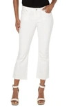 Liverpool Los Angeles Gia Glider Frayed Pull-on Crop Flare Jeans In Bone White