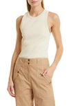 Veronica Beard Jordyn Cotton Jersey Tank Top In Limestone