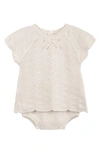 FELTMAN BROTHERS KIDS' LACY COTTON KNIT TOP & BLOOMERS SET
