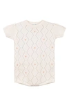 Feltman Brothers Eyelet Cotton Romper In Ivory