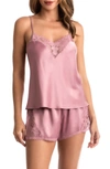 In Bloom By Jonquil Bailey Lace & Satin Short Pajamas In Lilas Rose