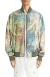 BALMAIN SKY PRINT LOGO REVERSIBLE BOMBER JACKET