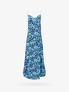Rotate Birger Christensen Draped Floral-print Crepe De Chine Maxi Dress In Multicolor