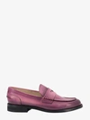 Doucal's Penny Whipstitch Leather Loafers. In Pink