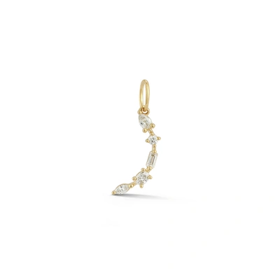 Dana Rebecca Designs Alexa Jordyn Multi-shape Diamond Crescent Charm In Yellow Gold