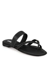 Manolo Blahnik Women's Susa Leather Thong Sandals In Black