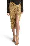 Michael Kors Sequin Jersey Pareo Skirt In 266 Dune