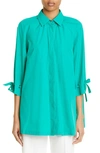Max Mara Gigi Button Down Poplin Blouse In Pastel Green