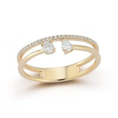 Dana Rebecca Designs Alexa Jordyn Multi-shape Diamond Double Row Ring In Yellow Gold