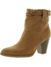 DR. SCHOLL'S SHOES KALL ME WOMENS FAUX SUEDE RUCHED ANKLE BOOTS