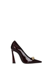 SAINT LAURENT PUMPS SILVANA PATENT LEATHER RED BORDEAUX