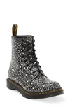 Dr. Martens' Damen 1460 Leopard Glattleder Schnürstiefel In Grey Leopard