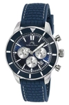 Porsamo Bleu Brandon Silicone Strap Chronograph, 44mm In Blue