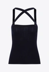 PATOU CABLE KNIT TANK TOP,KN1258041-697E TOTAL ECLIPSE