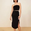 Monrow Terry Cloth Midi Skirt In Black