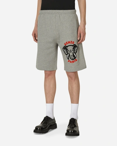Kenzo Varsity Logo Shorts In Grey