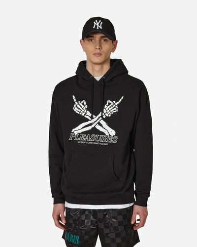 Pleasures Logo-print Cotton-blend Hoodie In Black