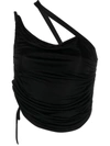 Andrea Adamo Andreādamo Cropped Jersey Top In Black