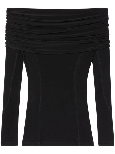 Az Factory Anne Off-shoulder Long-sleeve Top In Black